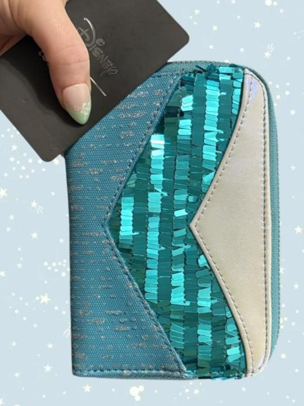 Disney x Loungefly Princess Elsa sequin blue wallet